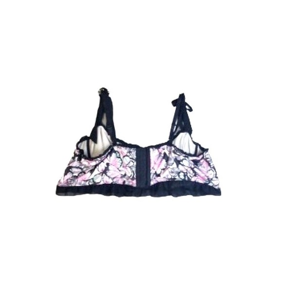 TORRID Satin Ruffle Underwire Bra Butterfly Windows Black Plus Size 6 6x 30 D DD - Picture 8 of 13